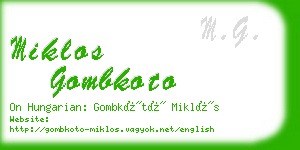 miklos gombkoto business card